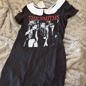 The Smiths Black Graphic T-Shirt Dress with collar
